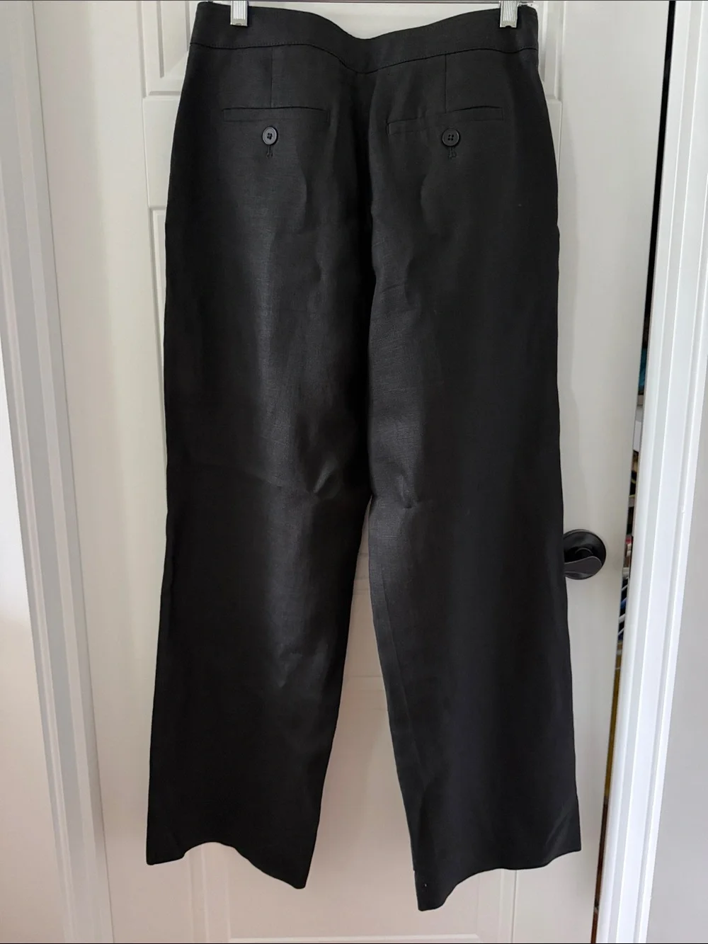 Banana Republic Black Linen High Rise Wide Leg Pants